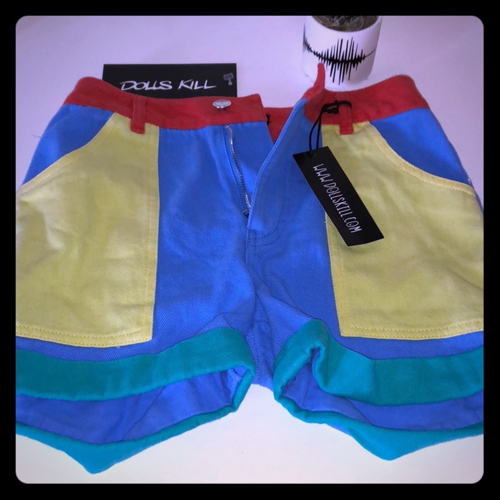Dolls Kill multi color X-small shorts.